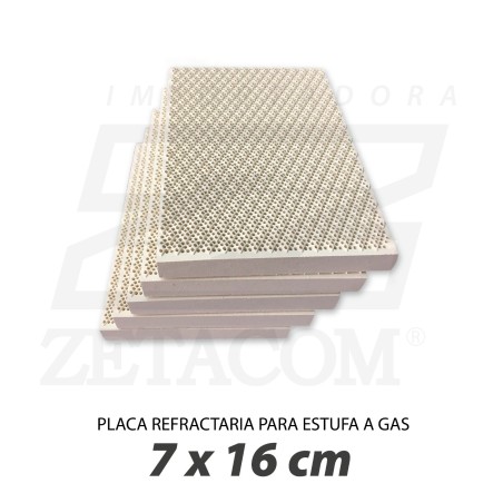 PLACA REFRACTARIA PARA ESTUFAS A GAS 7X16CM