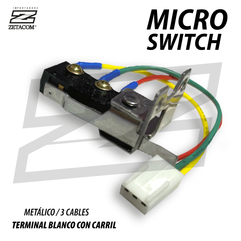 MICROSWITCH UNIVERSAL 3 CABLES CON CARRIL